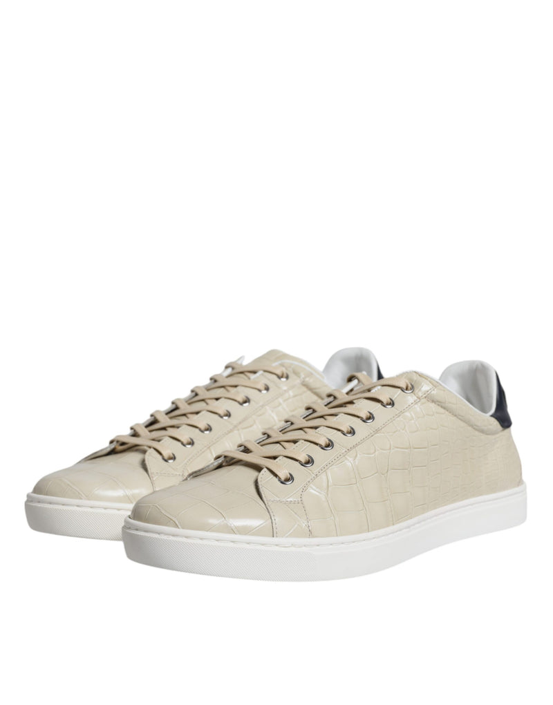 Dolce & Gabbana Beige London Leather Low Top Sneakers Men's Shoes