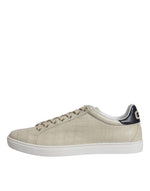 Dolce & Gabbana Beige London Leather Low Top Sneakers Men's Shoes