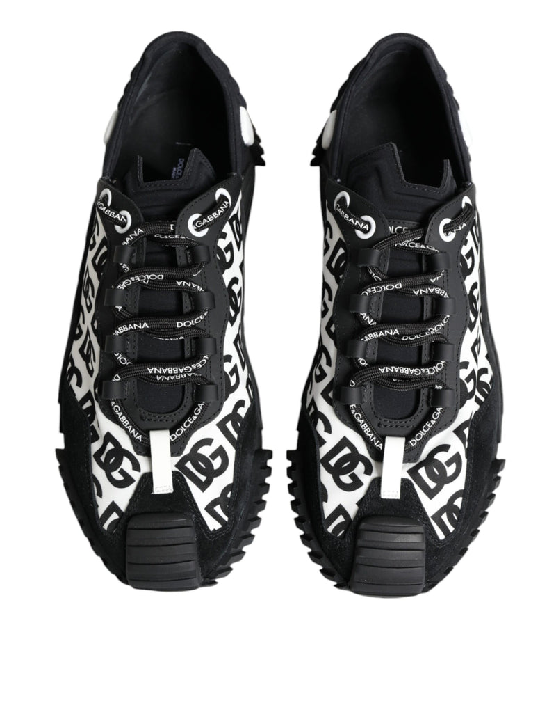 Dolce & Gabbana Black Logo Lace Up Low Top NS1 Sneakers Men's Shoes