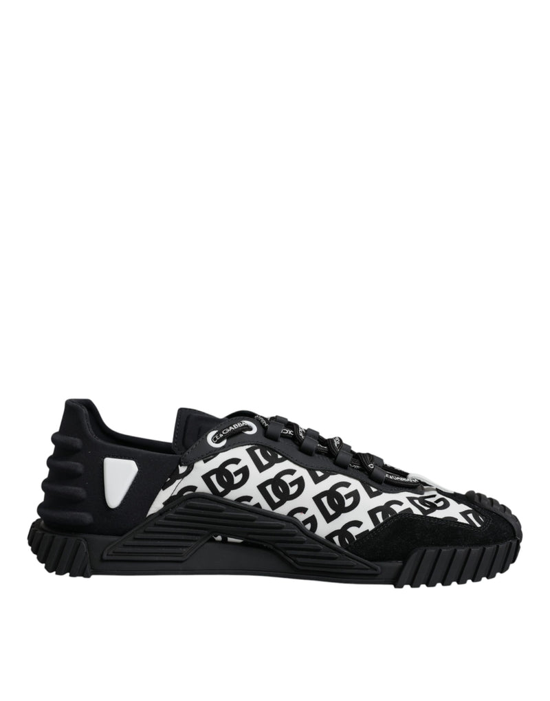 Dolce & Gabbana Black Logo Lace Up Low Top NS1 Sneakers Men's Shoes