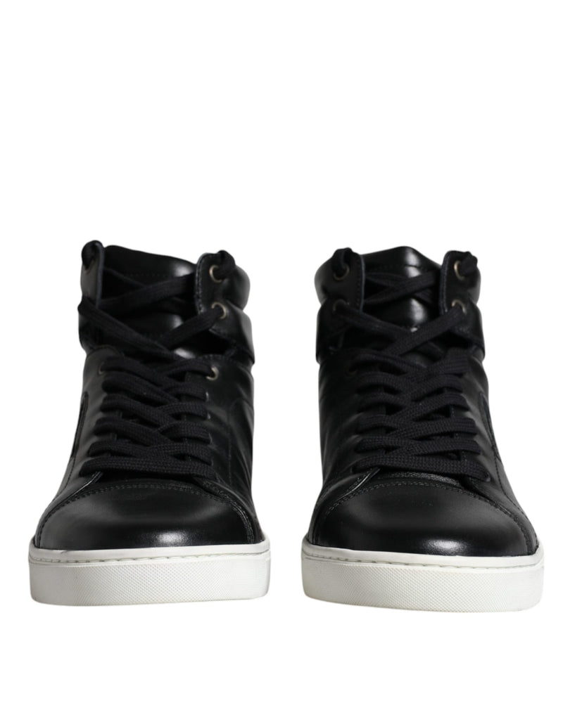 Dolce & Gabbana Black Leather High Top Men Sneakers Men's Shoes