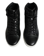 Dolce & Gabbana Black Leather High Top Men Sneakers Men's Shoes