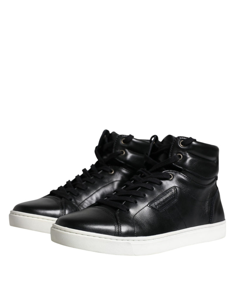 Dolce & Gabbana Black Leather High Top Men Sneakers Men's Shoes