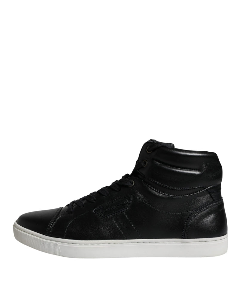 Dolce & Gabbana Black Leather High Top Men Sneakers Men's Shoes