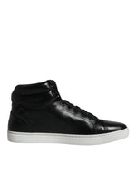 Dolce & Gabbana Black Leather High Top Men Sneakers Men's Shoes