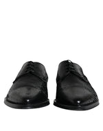 Dolce & Gabbana Black Leather Derby Formal Dress Men's Shoes (Pre-Owned)