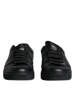 Dolce & Gabbana Black Leather Low Top Sneakers Men's Shoes (Pre-Owned)