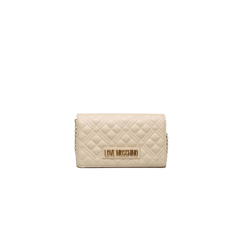 Love Moschino Beige Polyethylene Women Crossbody Women's Bag