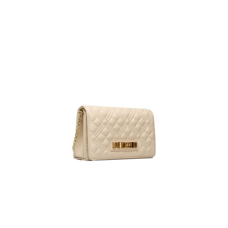 Love Moschino Beige Polyethylene Women Crossbody Women's Bag