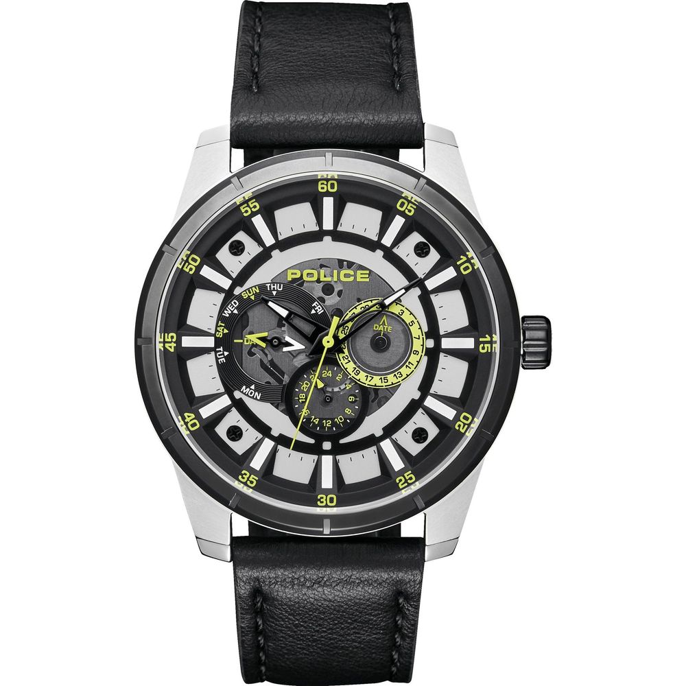 Police Black Leather Men's Watch