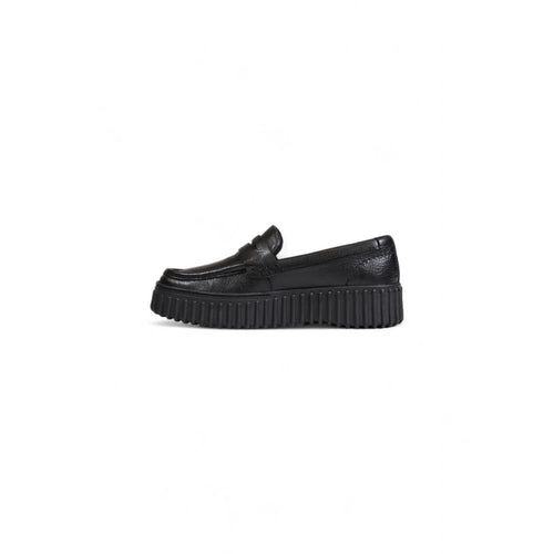 Clarks Black Leather Flat Women's Shoe