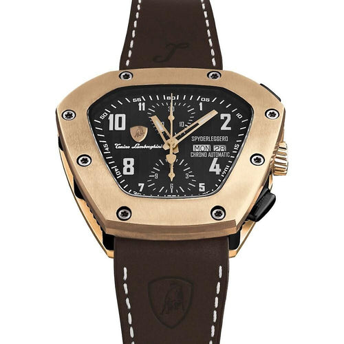 Lamborghini Black Leather Men's Watch