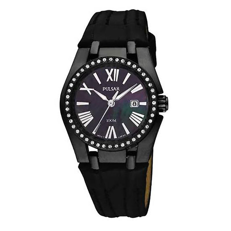 Pulsar Black Leather Women's Watch