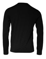 Dolce & Gabbana Black Crown Heart Crew Neck Pullover Men's Sweater (Pre-Owned)