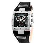 Chronotech Black Leather Men's Watch