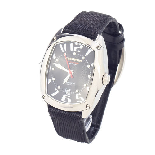 Chronotech Black Leather Women's Watch