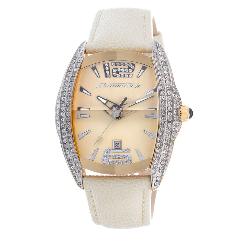 Chronotech Beige Leather Women's Watch