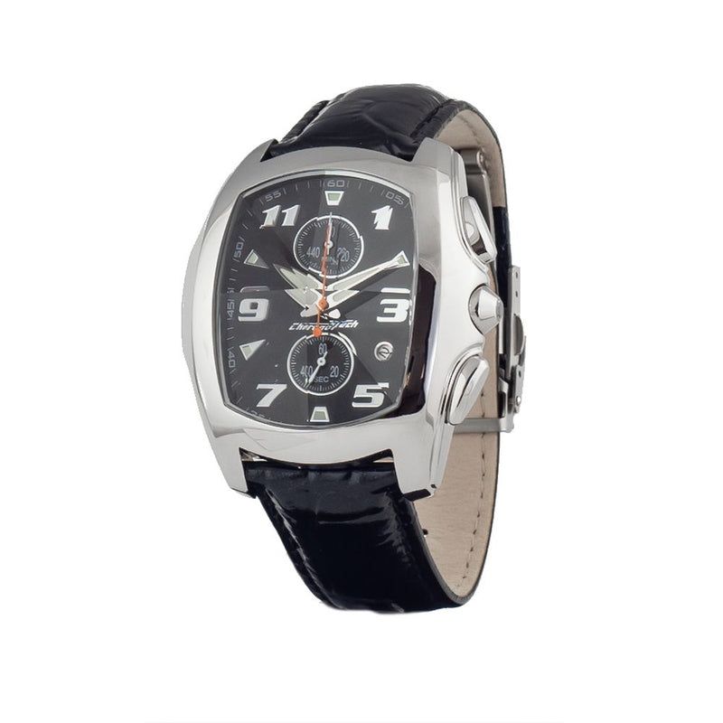 Chronotech Black Leather Men's Watch