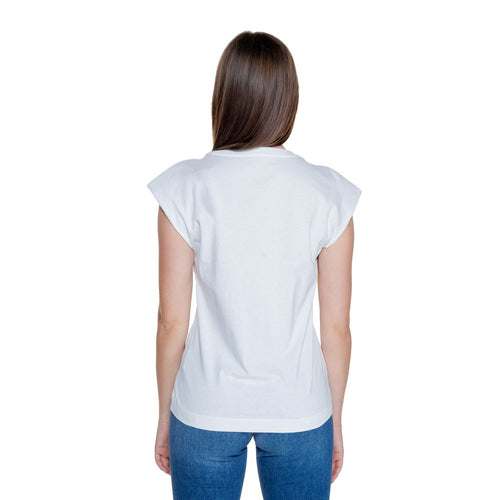 Guess White Cotton Tops & Women's T-Shirt