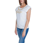 Guess White Cotton Tops & Women's T-Shirt