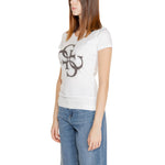 Guess White Cotton Tops & Women's T-Shirt