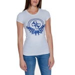 Guess White Cotton Tops & Women's T-Shirt