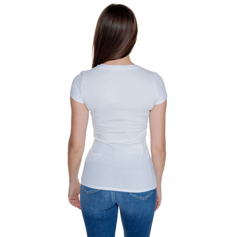 Guess White Cotton Tops & Women's T-Shirt