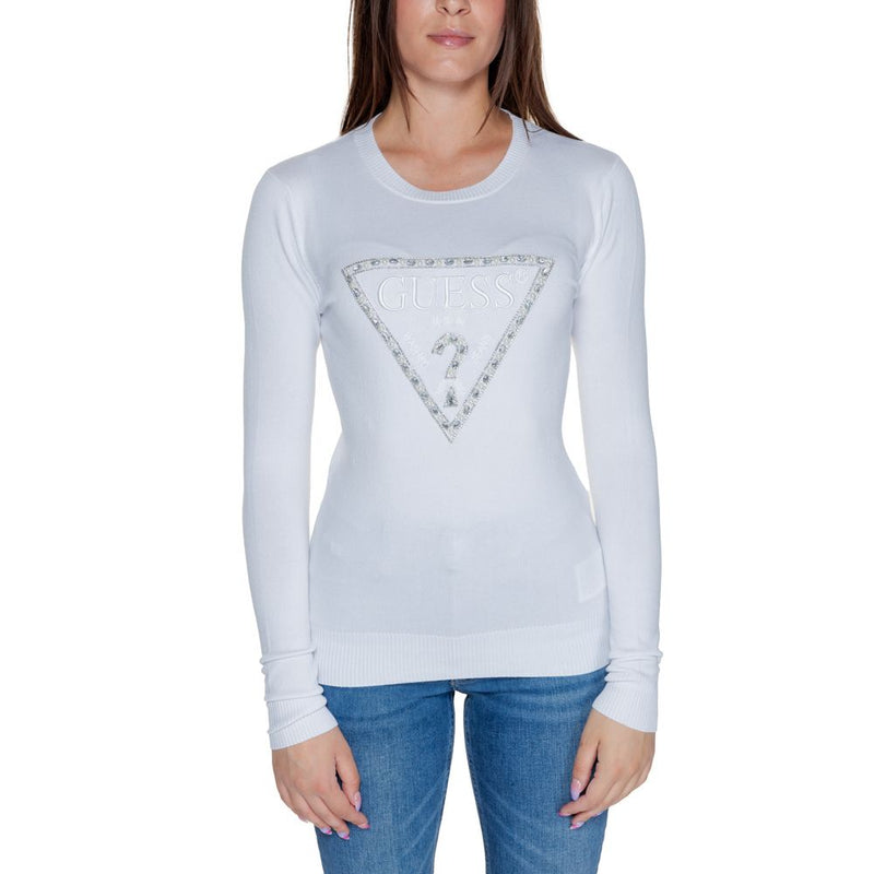 Guess White Viscose Tops & Women's T-Shirt