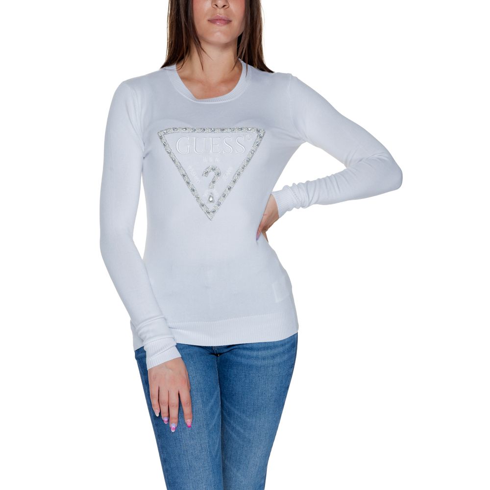 Guess White Viscose Tops & Women's T-Shirt