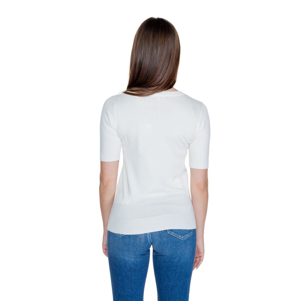 Guess White Viscose Tops & Women's T-Shirt