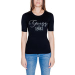 Guess Black Viscose Tops & Women's T-Shirt