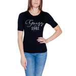 Guess Black Viscose Tops & Women's T-Shirt