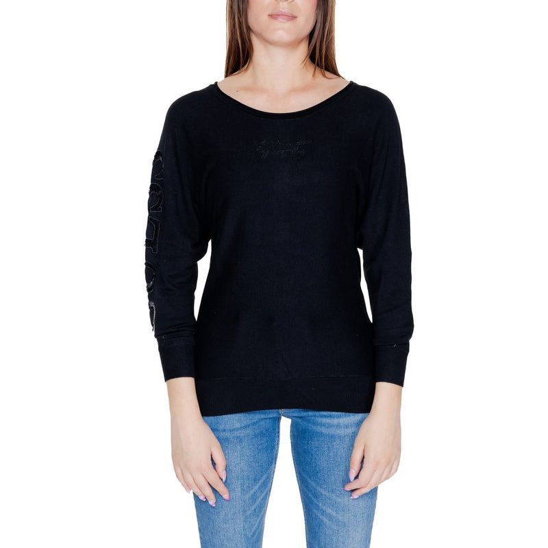 Guess Black Viscose Tops & Women's T-Shirt