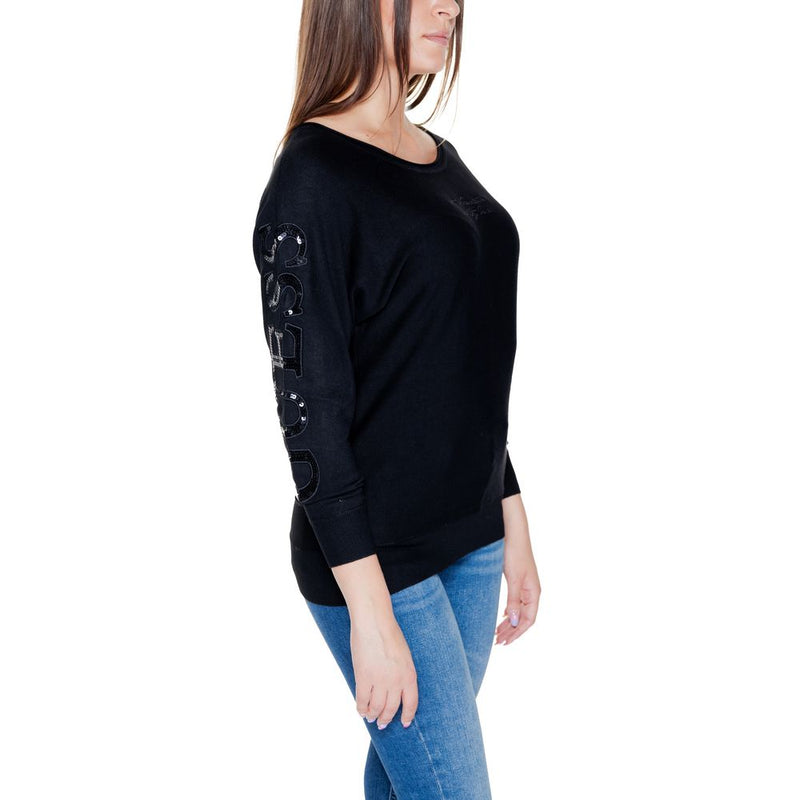 Guess Black Viscose Tops & Women's T-Shirt