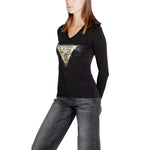 Guess Black Cotton Tops & Women's T-Shirt