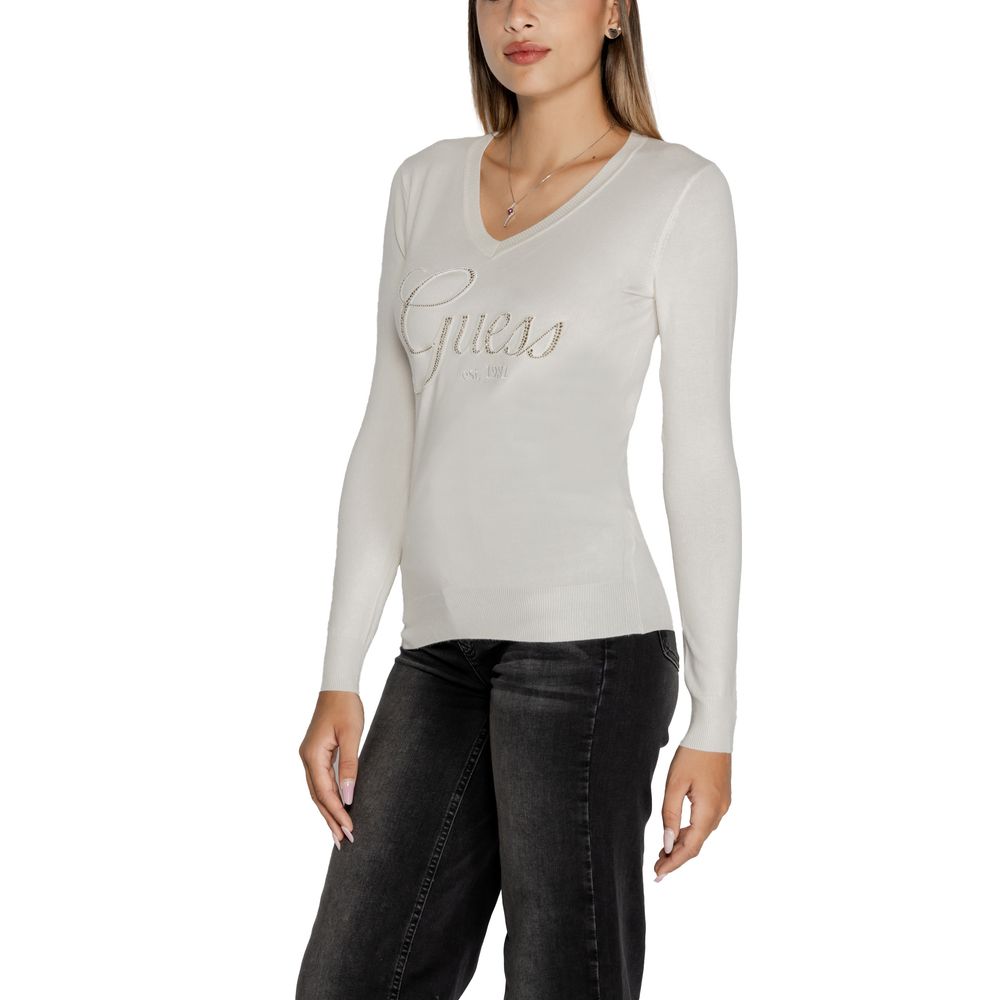 Guess White Viscose Tops & Women's T-Shirt