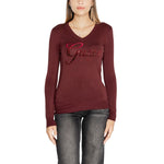 Guess Bordeaux Viscose Tops & Women's T-Shirt