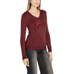 Guess Bordeaux Viscose Tops & Women's T-Shirt