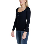 Guess Black Cotton Tops & Women's T-Shirt