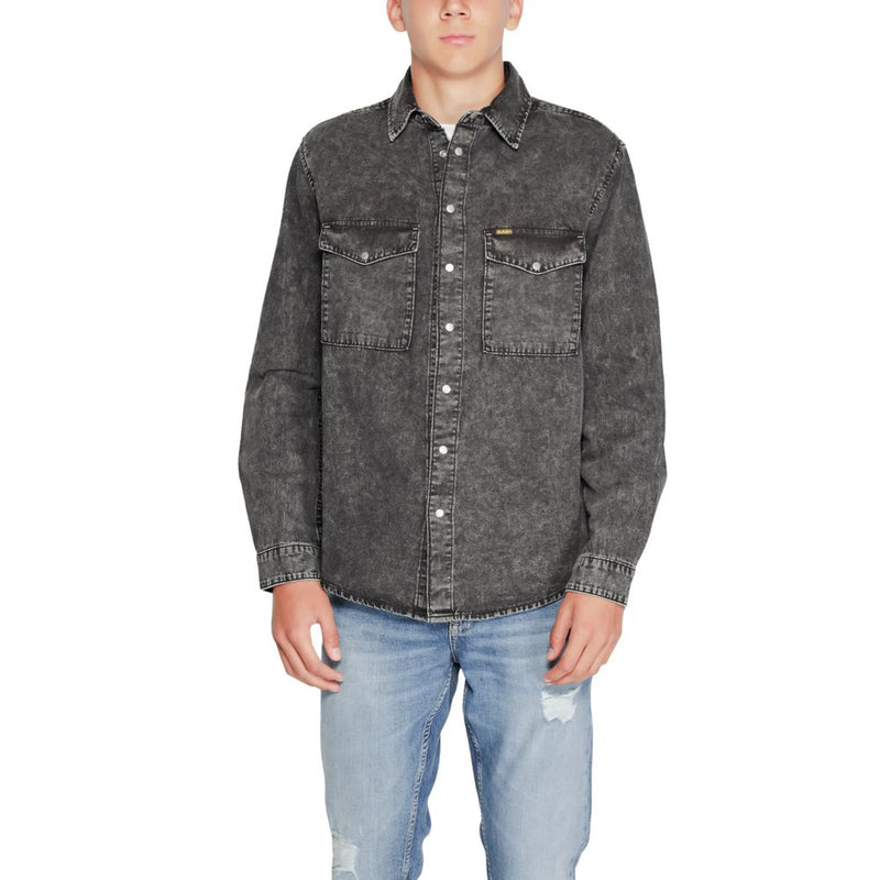 Gas Black Cotton Men's Shirt