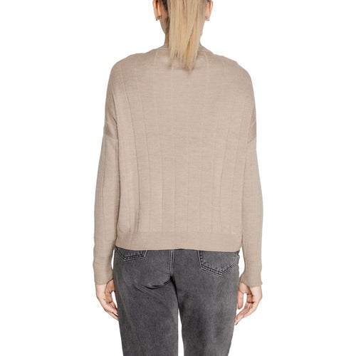 Only Beige Acrylic Women's Sweater