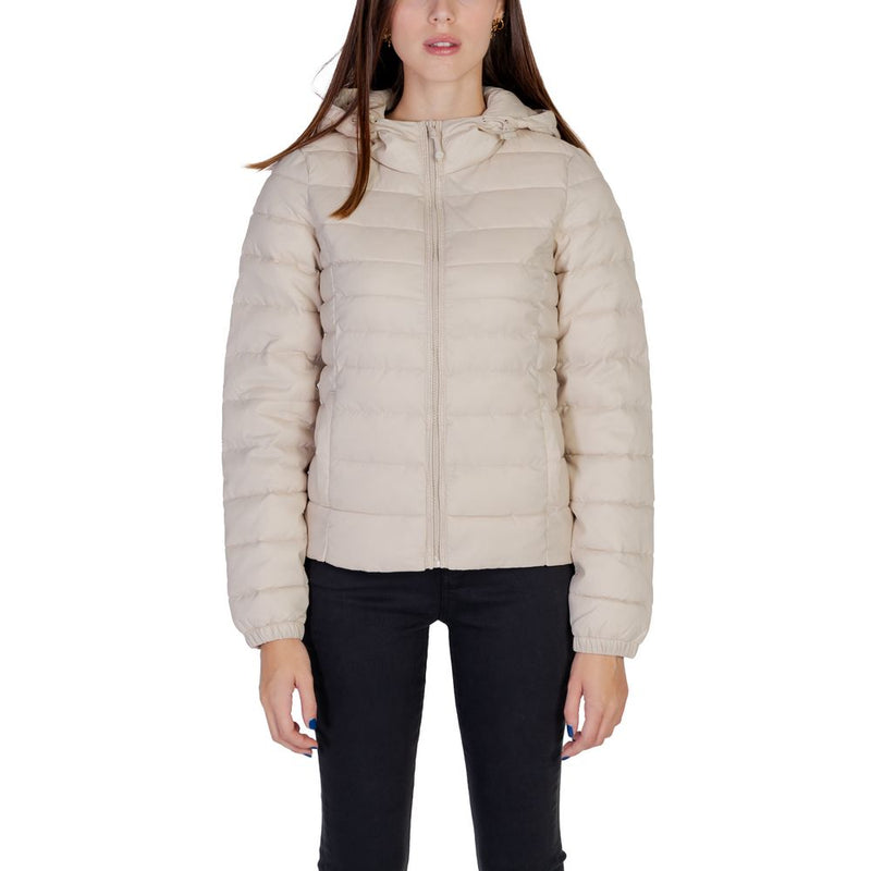 Only Beige Nylon Jackets & Women's Coat