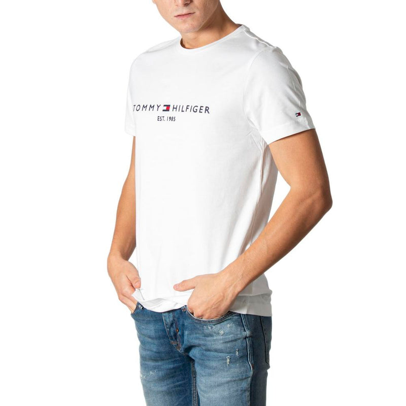 Tommy Hilfiger Cream Cotton Men's T-Shirt