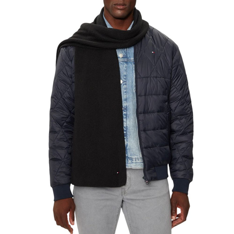 Tommy Hilfiger Black Organic Cotton Men's Scarf