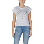 Guess White Cotton Tops & Women's T-Shirt