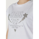 Guess White Cotton Tops & Women's T-Shirt