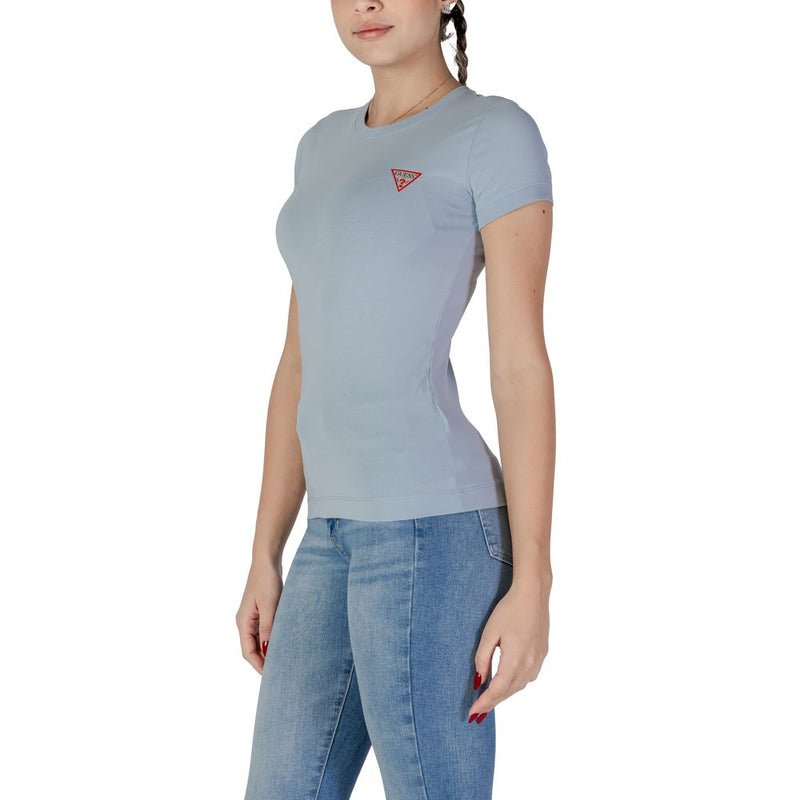 Guess Blue Cotton Tops & Women's T-Shirt