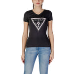 Guess Black Cotton Tops & Women's T-Shirt