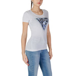 Guess White Cotton Tops & Women's T-Shirt