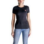 Guess Black Cotton Tops & Women's T-Shirt